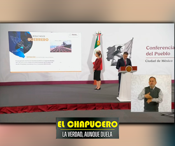 Golpe al narco en costas de Guerrero: Aseguran más de una tonelada de droga en alta mar: Harfuch