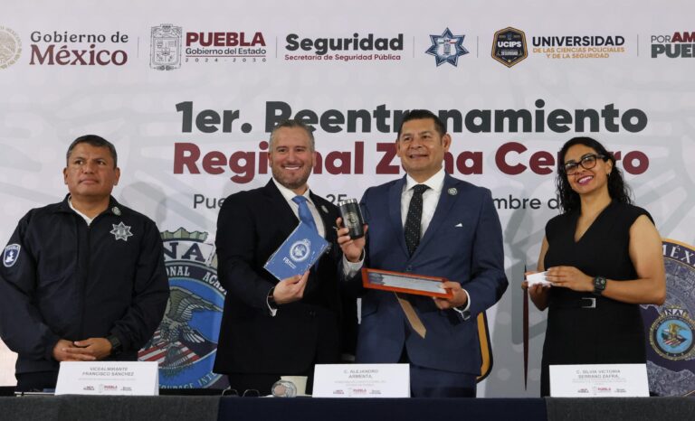 Puebla, referente nacional en seguridad con apoyo internacional:  Alejandro Armenta
